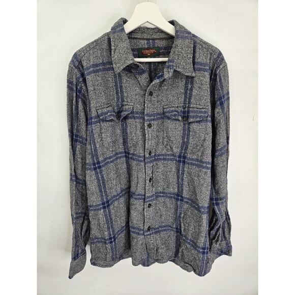 Flyshacker Clothing Company Flannel Button Down Plaid Shirt Outdoors Size L - Picture 1 of 6